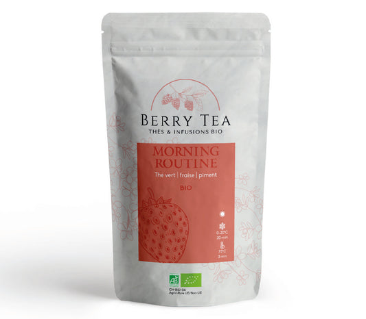 Morning routine - Thé vert fraise et piment