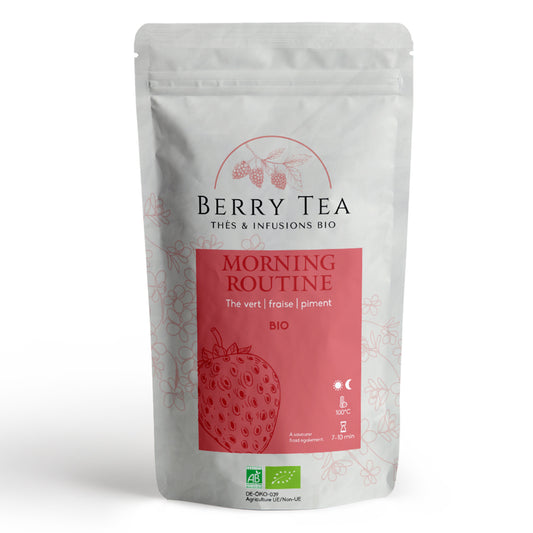 Morning routine - Thé vert fraise et piment